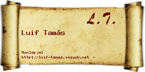 Luif Tamás névjegykártya